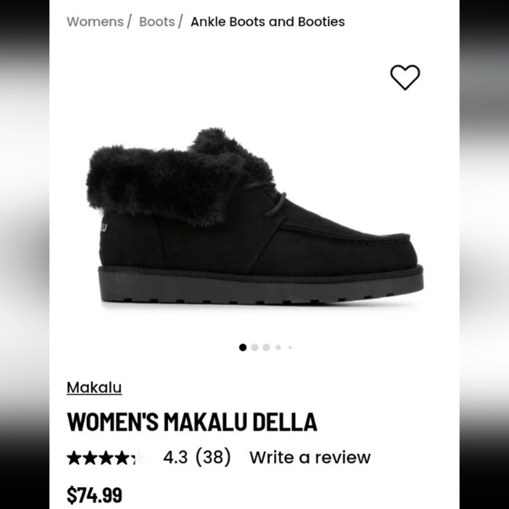 Makalu Della Women's Black Fur-Lined Ankle Booties